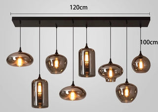 Florencia - Nordic Smoke Grey Glass Hanging Pendant Ceiling Light