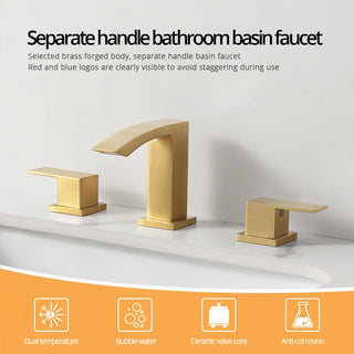 Melodee - Modern Dual Handle Brass Waterfall Basin Mixer Tap