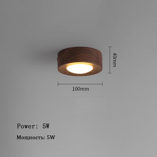 Teques - Minimalist Walnut Wooden Flush Mount Downlight Ceiling Light