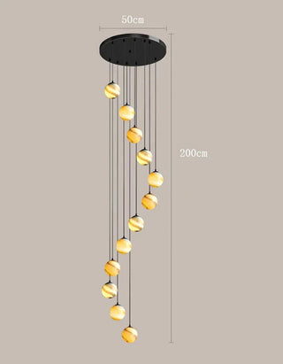 Amira - Modern Moon Ball Round Ceiling Chandelier