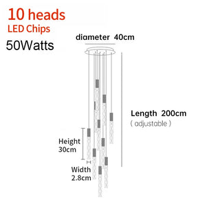 Titan - Modern LED Transparent Long Bar Hanging Chandelier