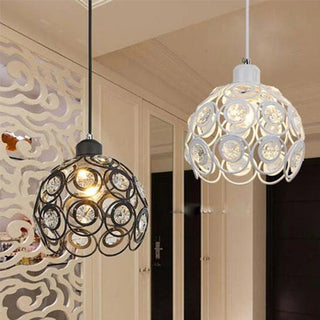 Cassi - Round Flower Hanging Crystal Pendant Ceiling Light