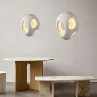 Andy - Polystyrene Round Wabi-Sabi Pendant Ceiling Light