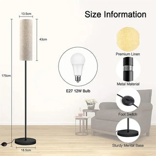 Baylen - Round Modern Floor Lamp with Dimmable E27 Bulb