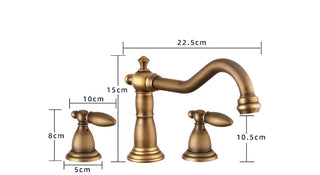 Demeter - Brass Dual Handle Curved Mixer Basin Tap