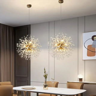 Acura - Dandelion Wire LED Rectangle Base Hanging Chandelier