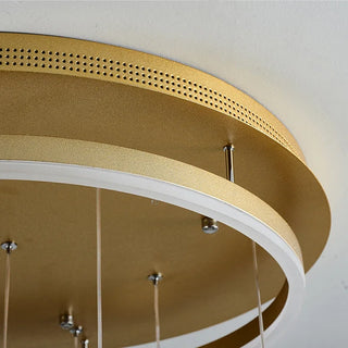 Cemre - Gold LED Butterfly Hanging Round Gold Base Dimmable Chandelier