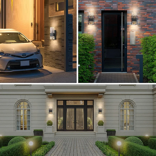 Marvn - Modern LED Patterned Glass Outdoor Wall Light with Light Sensor