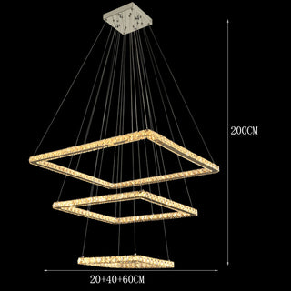 Elio - Modern Square Tiered Gold Hanging Chandelier