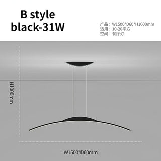 Emiliano - Modern Thin Curved Bar Ceiling Light Chandelier