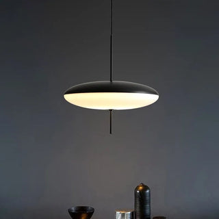 Liepa - Modern Black/White Flying Saucer Round Pendant Ceiling Light
