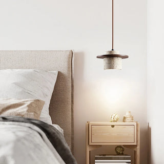 Örebro - Brown Marble Stone Round Shade Hanging Pendant Ceiling Light