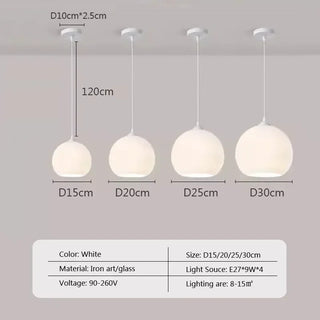 Colmar - Nordic Glass Dome Circular Pendant Hanging Ceiling Light