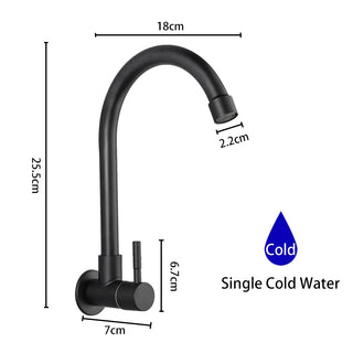 Elnora - Rotatable Modern Black Single Handle Cold Water Kitchen Drinking Tap