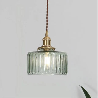 Filomena - Patterned Glass Round Pendant Hanging Ceiling Light