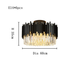 Armena - Modern Black Glass Hanging Ceiling Chandelier