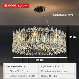 Rafale - Stainless Steel Modern Crystal Pendant Chandelier