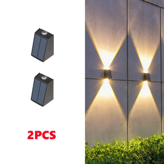 Angeline - Outdoor LED Black Solar Wall Light Waterproof Up/Down