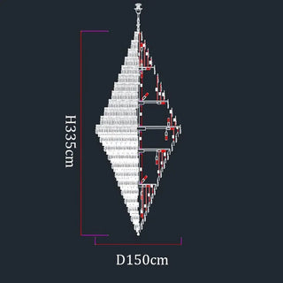 Stratos - Tiered Crystal Glass & Bead Chrome Chandelier
