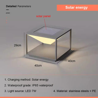 Meg - Solar Waterproof Square Light Dripping LED Outdoor Post Lights