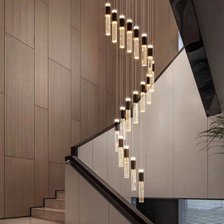 Dylan - Modern Sparkly LED Tube Ceiling Round Chandelier