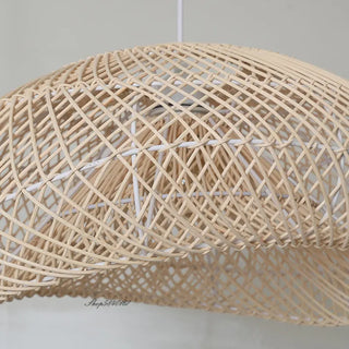 Ostin - Wicker and Rattan Round Pendant Ceiling Light