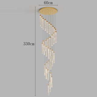 Samantha - Modern Sparkly LED Tube Ceiling Round Chandelier