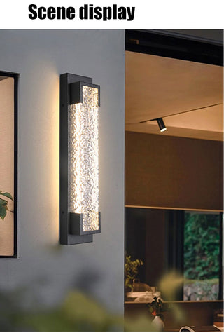 Cole - Modern Stainless Steel LED Patterned Glass Wall Light