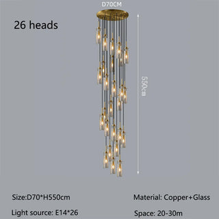 Rome - Cracked Glass Pendant Ceiling Chandelier