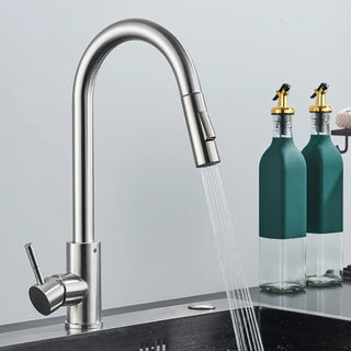 Teresia - Kitchen Brushed Gold Pull Out Modern Single Handle Mixer Tap