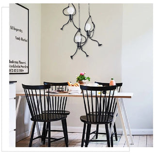 Annie - Black Metal Little Climbing Men Ceiling Light