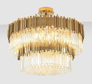 Alessia - Modern Round Gold Crystal Glass Ceiling Light Chandelier