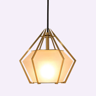Mabon - Geometric Caged Coloured Diamond Glass Pendant Ceiling Light