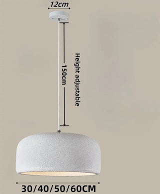 Jose - Round White Dish Wabi-Sabi Hanging  Ceiling Light