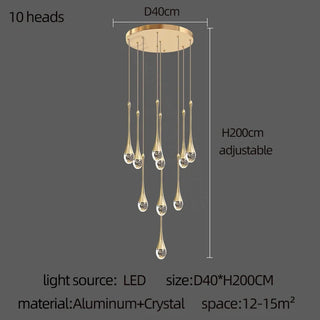 TearDrop - Crystal Chandelier Modern LED Ceiling Light