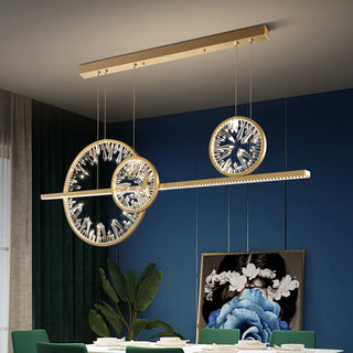 Oriana - Round Crystal Multi Clock Gold Chandelier