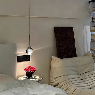 Slob - Modish LED Trapped Moon Pendant with Clear Rock Crystal Shade and Soft Light Temperature