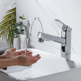 Penney - Modern Pull Out Hot/Cold Single Lever Basin Tap