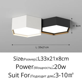 Dushanbe - Minimalist Honeycomb Black & White Combination Ceiling Light