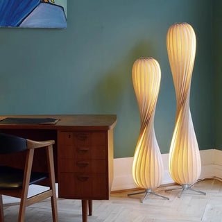 Sylvian - Wooden Curved Shade Floor Lamp