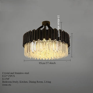 Armena - Modern Black Glass Hanging Ceiling Chandelier
