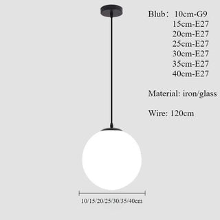 Colmar - Nordic Glass Dome Circular Pendant Hanging Ceiling Light