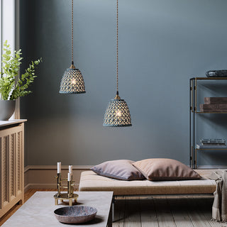 Olga - Modern White Patch Shade Pendant Hanging Round Ceiling Light