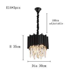 Armena - Modern Black Glass Hanging Ceiling Chandelier