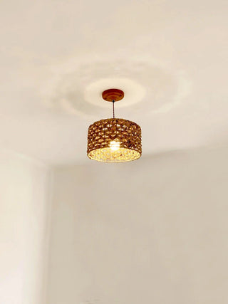 Bray - Round Handmade Rattan Wicker Hanging Ceiling Light