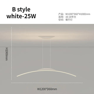 Emiliano - Modern Thin Curved Bar Ceiling Light Chandelier