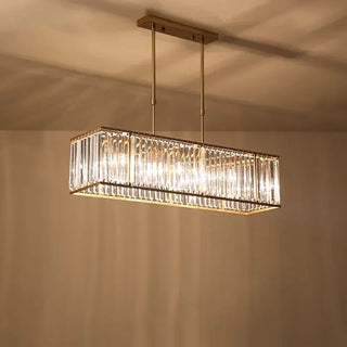 Fiona - Rectangular LED Crystal Pendant Chandelier