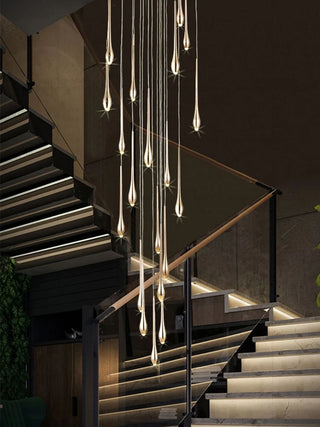 Alonso - Modern Minimalist Teardrop Gold Ceiling Chandelier