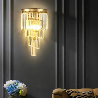 Isabella - Gold Curved Hanging Glass Wall Light