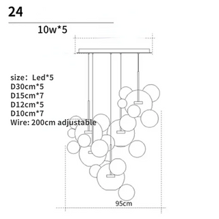 Bernie - Glass Bubble Hanging Pendant Light